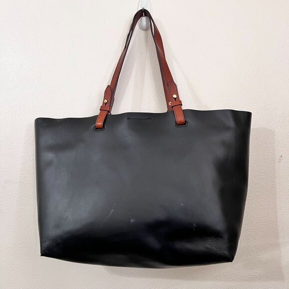 Fossil Black Matte Leather Rachel Tote Bag